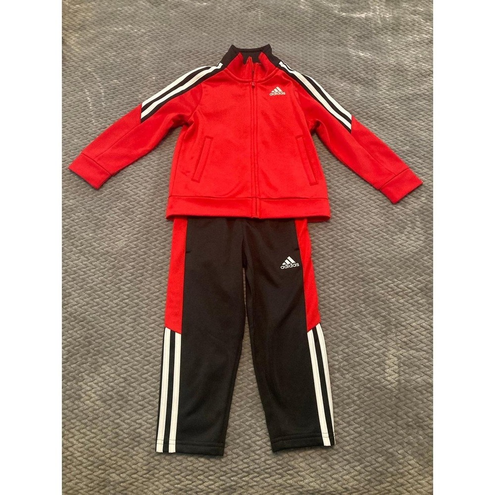 NWT Adidas 2 Piece Track Set - Red/Black - size 3T
